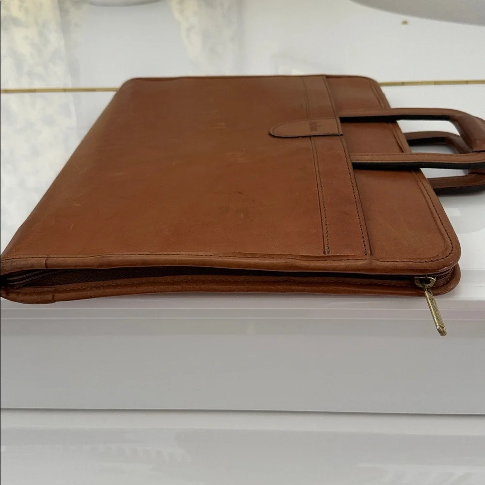 Hartmann Vintage Briefcase Document Case BeltingTan Leather Retractable Handles